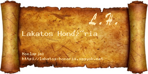 Lakatos Honória névjegykártya