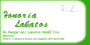 honoria lakatos business card
